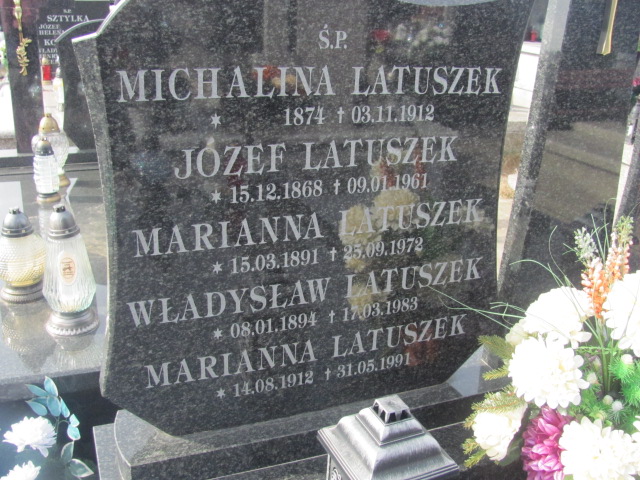 Józef Latuszek 1868 Garwolin - Grobonet - Wyszukiwarka osób pochowanych